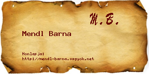 Mendl Barna névjegykártya