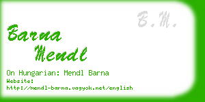 barna mendl business card